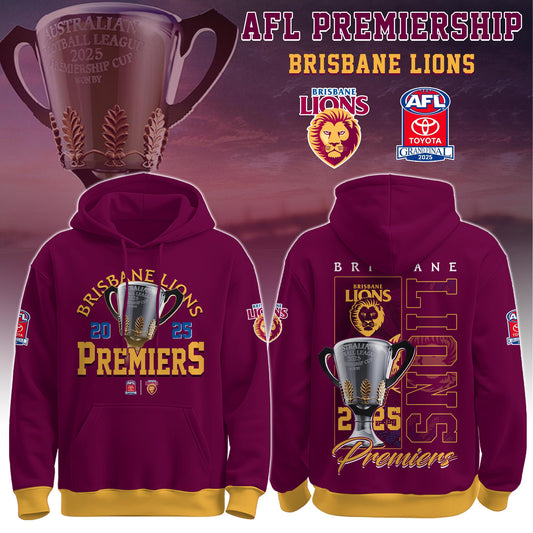 .    Brisbane Lions - AFL 2025 Champions Hoodie Ver 2