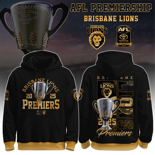 .    Brisbane Lions - AFL 2025 Champions Hoodie Ver 1