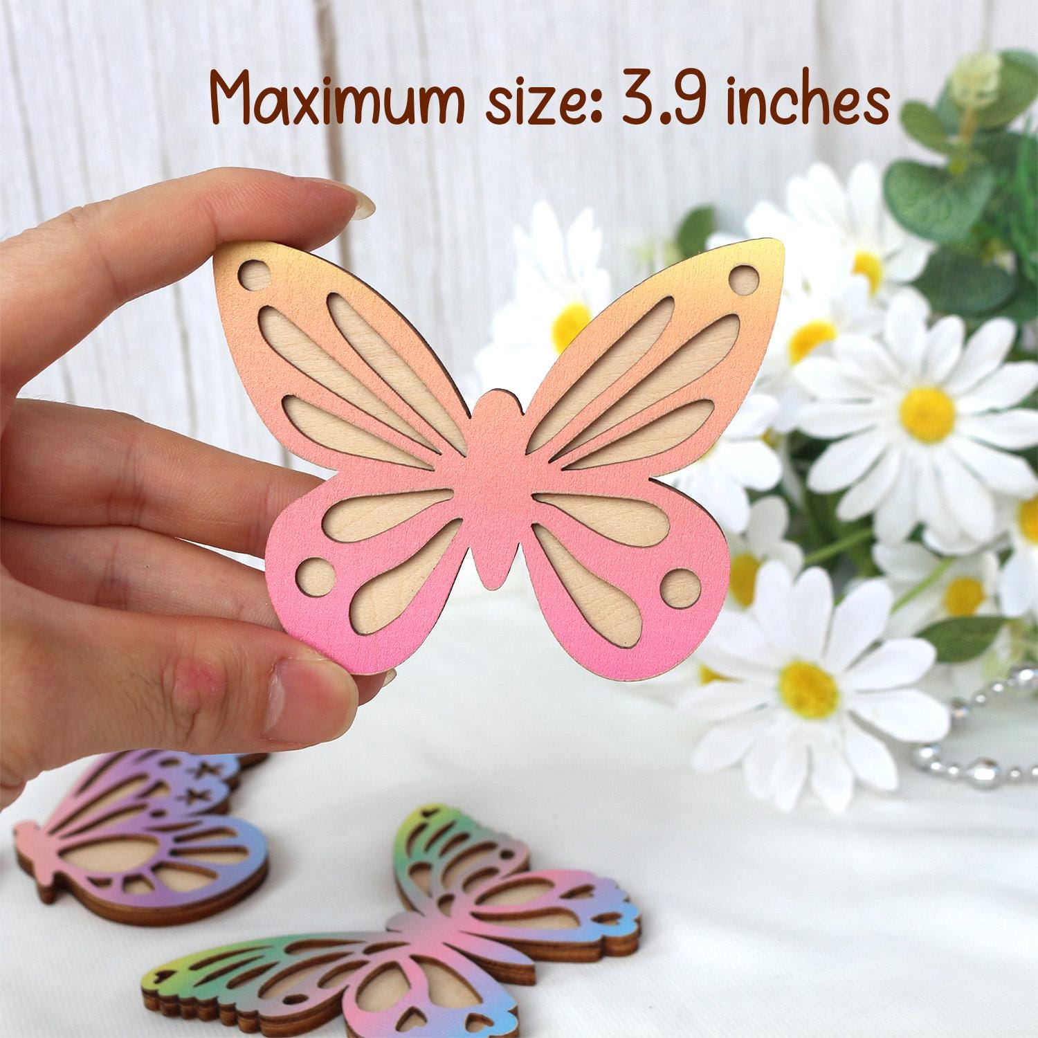 Wooden Wall Butterflies Décor for Kids Room (7pack) – Natural Plywood, Boho Nursery Wall Art, Woodland Baby Shower Gift