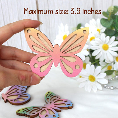 Wooden Wall Butterflies Décor for Kids Room (7pack) – Natural Plywood, Boho Nursery Wall Art, Woodland Baby Shower Gift