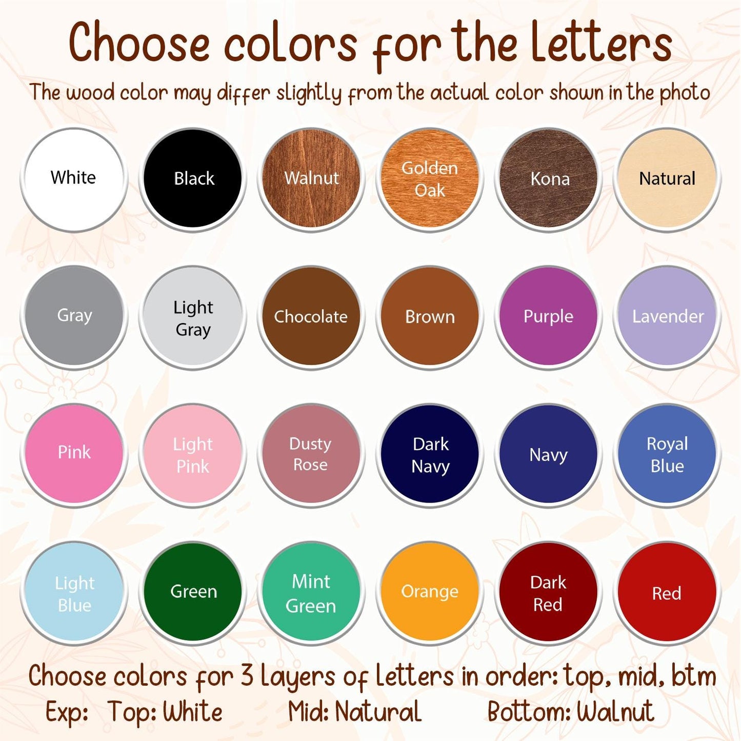 Wildflower Nursery Name Sign - Floral Wall Letters - 3D Wooden Wall Art - Baby Girl Room Decor - Baby Shower Gift - Baby Girl Gifts