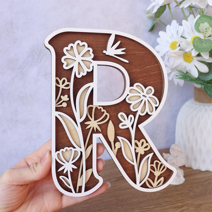 Wildflower Nursery Name Sign - Floral Wall Letters - 3D Wooden Wall Art - Baby Girl Room Decor - Baby Shower Gift - Baby Girl Gifts