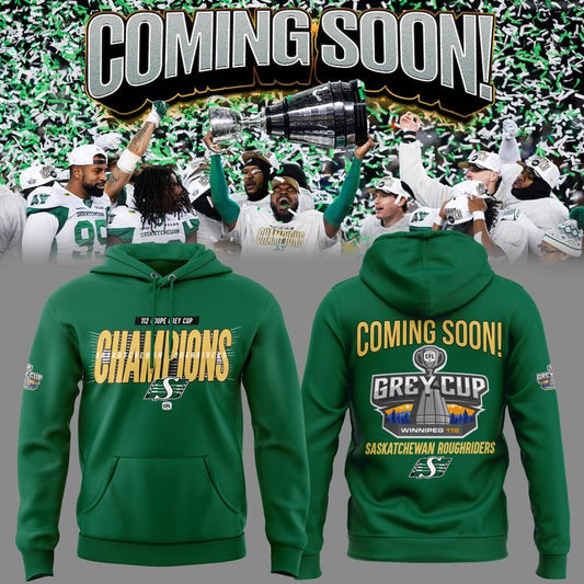 02.Saskatchewan Roughriders  GreyCup  Champions 2025 Hoodie