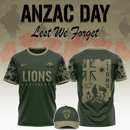 . Brisbane Lions AFL x Anzac Day Limited Edition Tshirt 2025